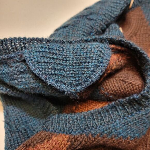 Tricots St Raphael Vintage Argyle Wool Sweater Knit Vest Women's Brown Blue - Picture 8 of 9